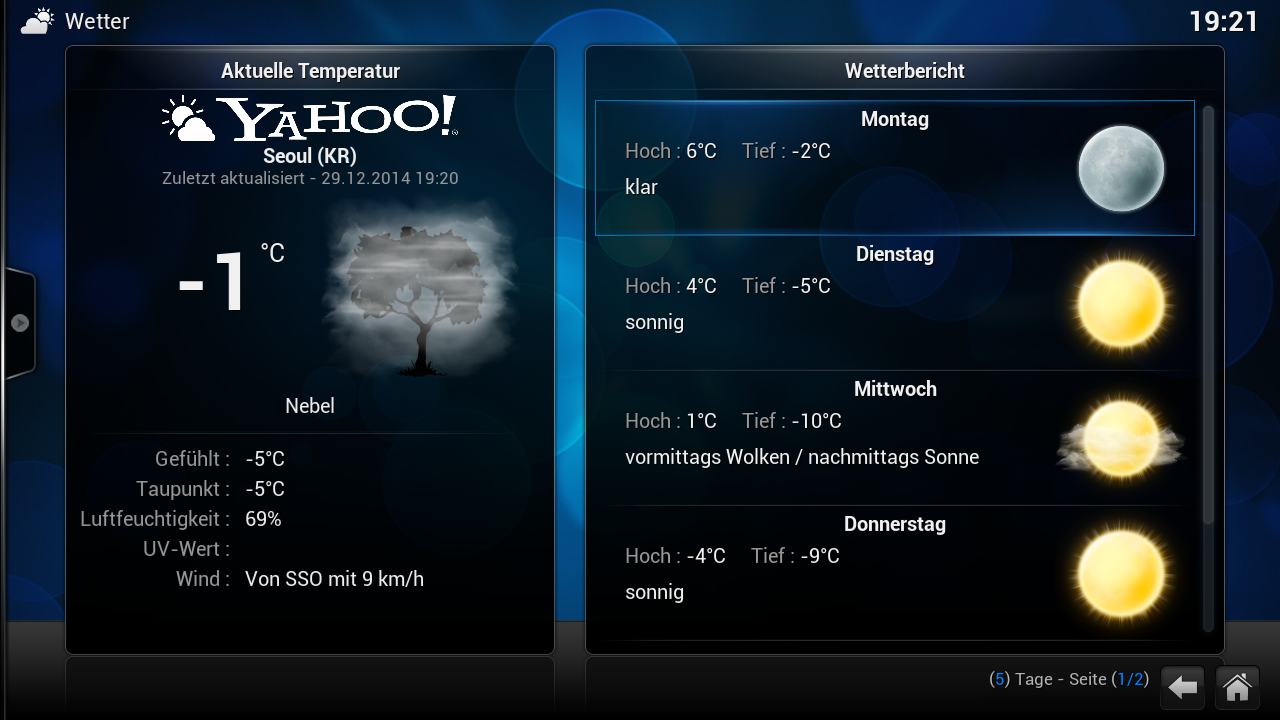 Weather setting